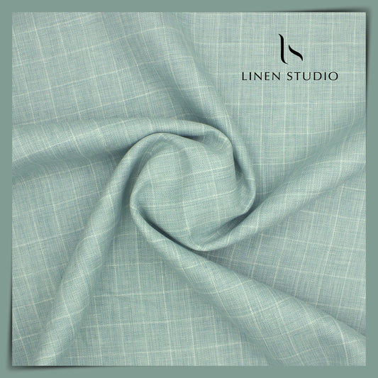 Pure Linen Checks Suiting - 05