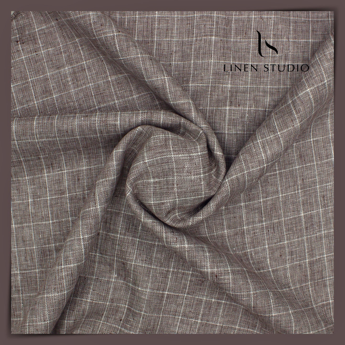 Pure Linen Checks Suiting - 06