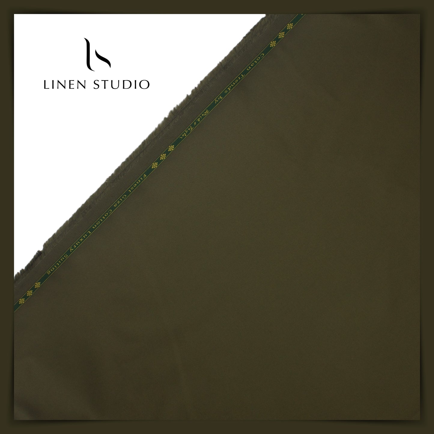 Reid & Taylor 4PLY Giza Cotton Suiting - Army Green