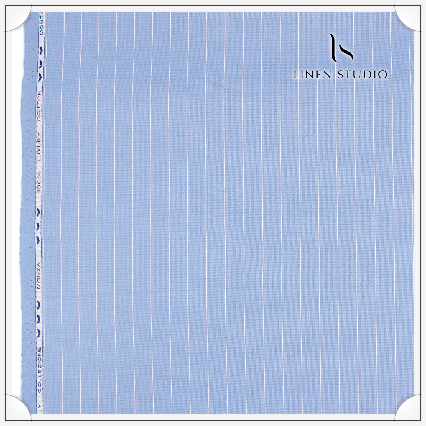 100% Luxury Cotton Stripe - Vivid Blue