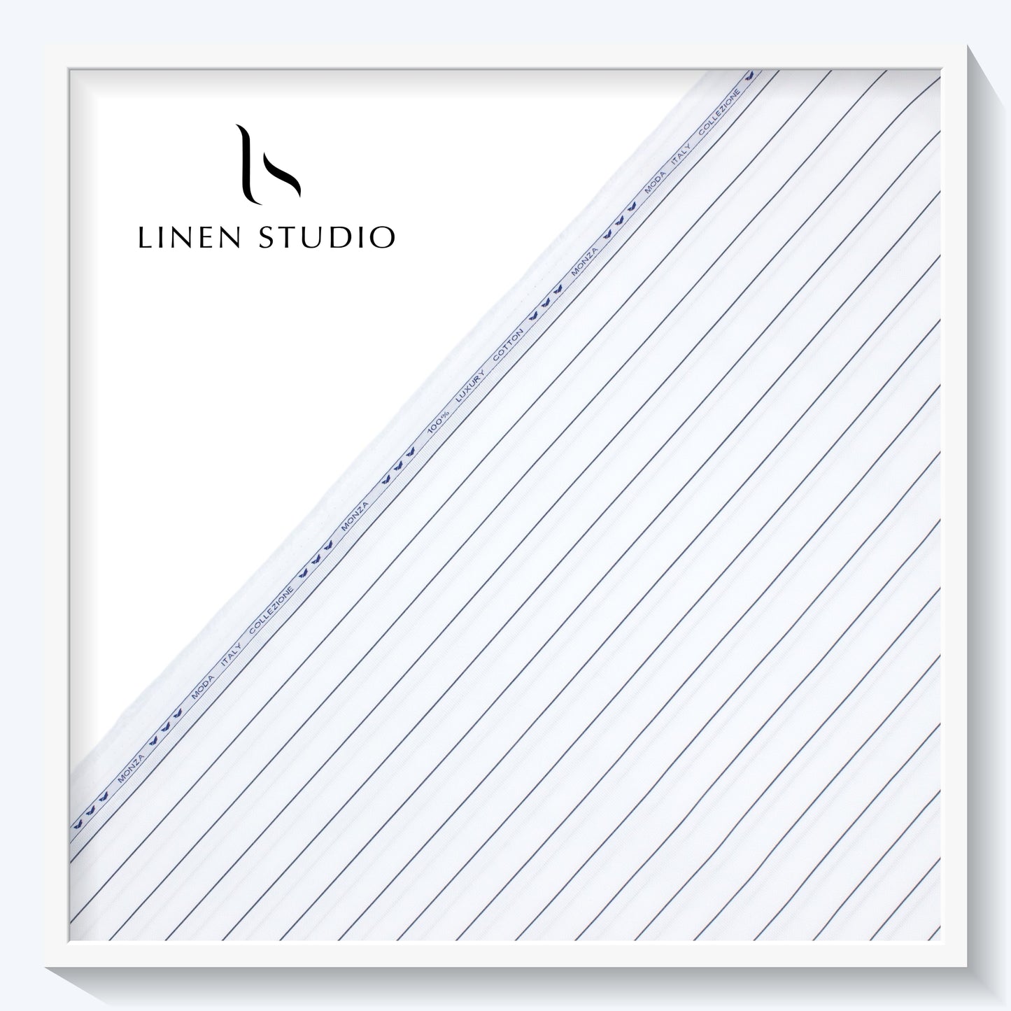 Pure Cotton Shirting - White with Black Stripes (Classic)