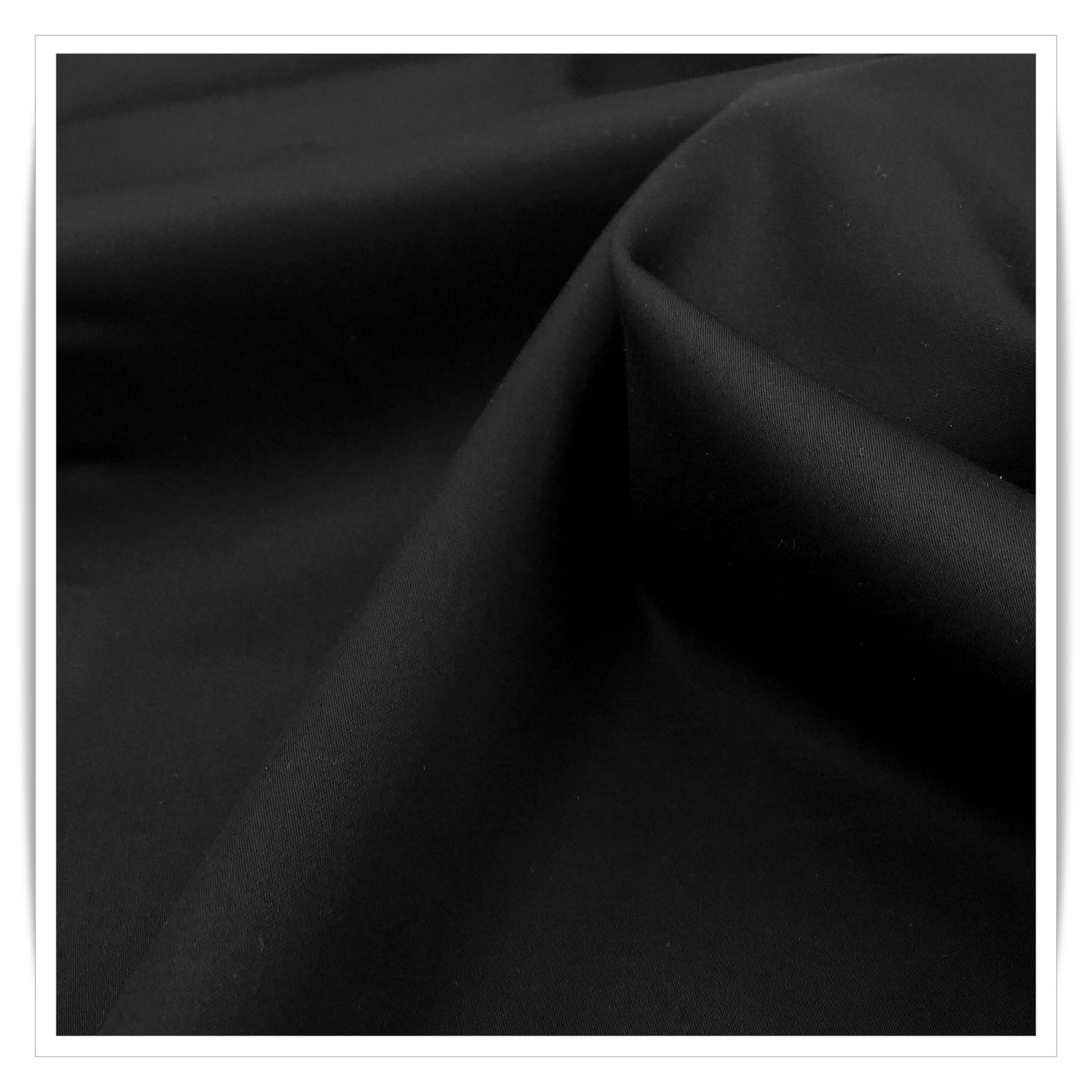 Arvind Jet Black 60's Satin - 100% Premium Cotton Shirting