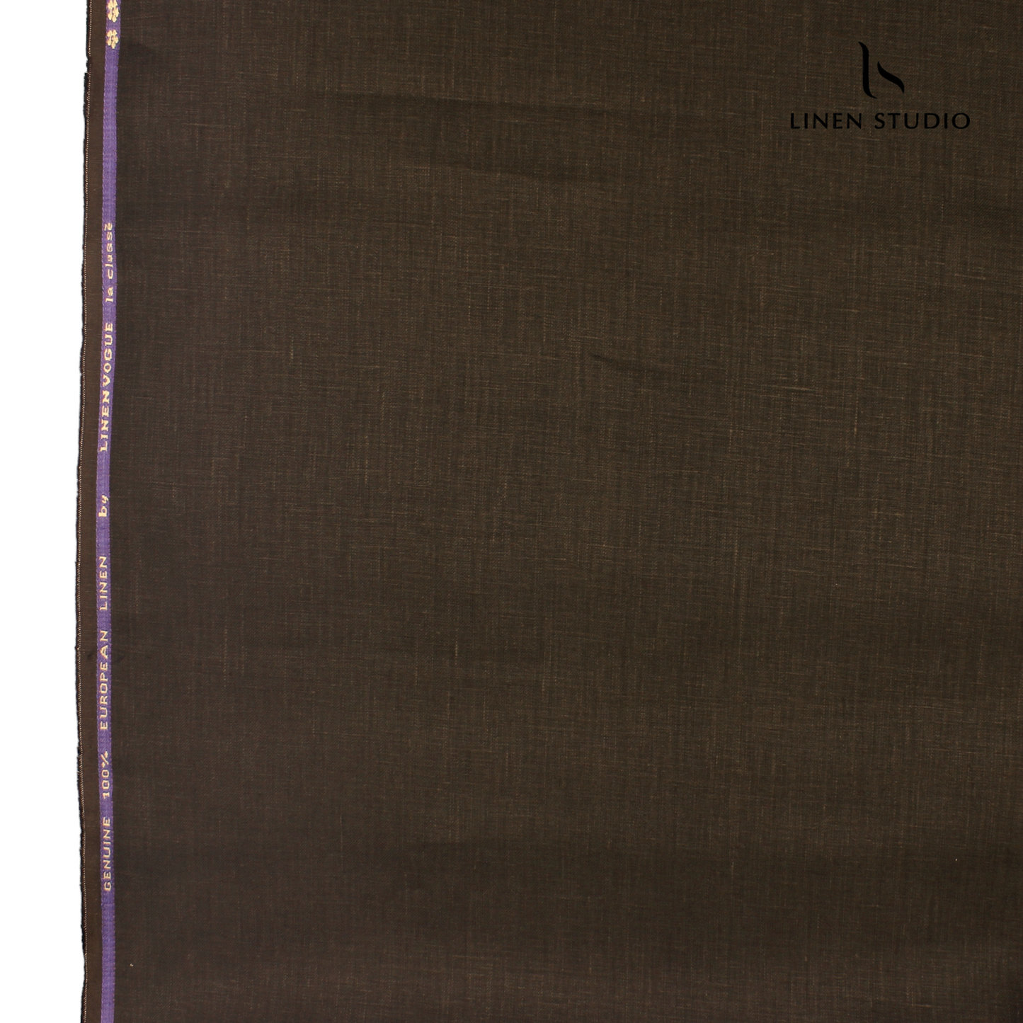 Premium Pure Linen Suiting by Linen Vogue - Dark Brown