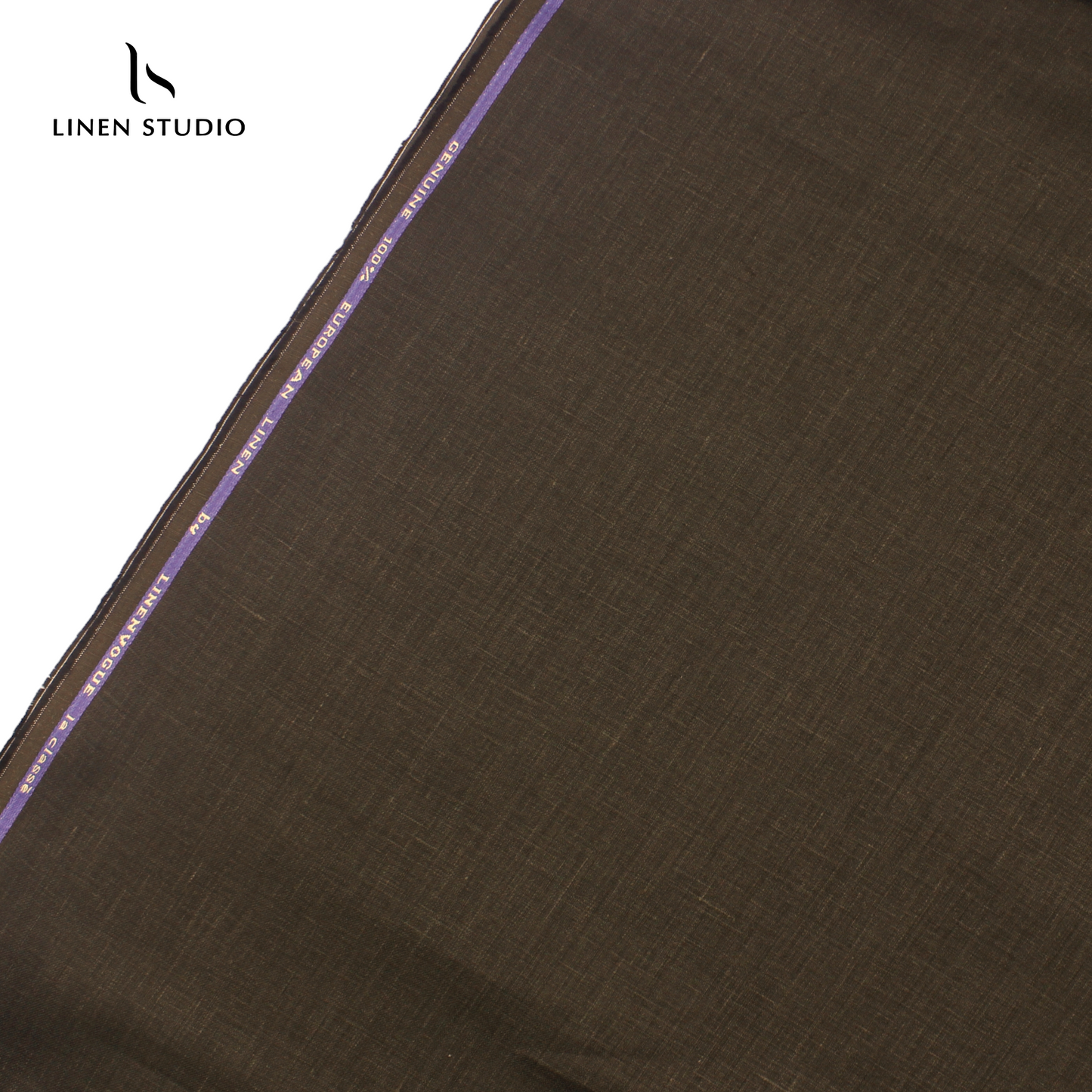 Premium Pure Linen Suiting by Linen Vogue - Dark Brown